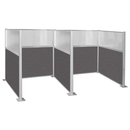 Versare Pre-Configured Hush Panel Cubicle 6' x 6' W/ Window Charcoal Gray Fabric 1859607
